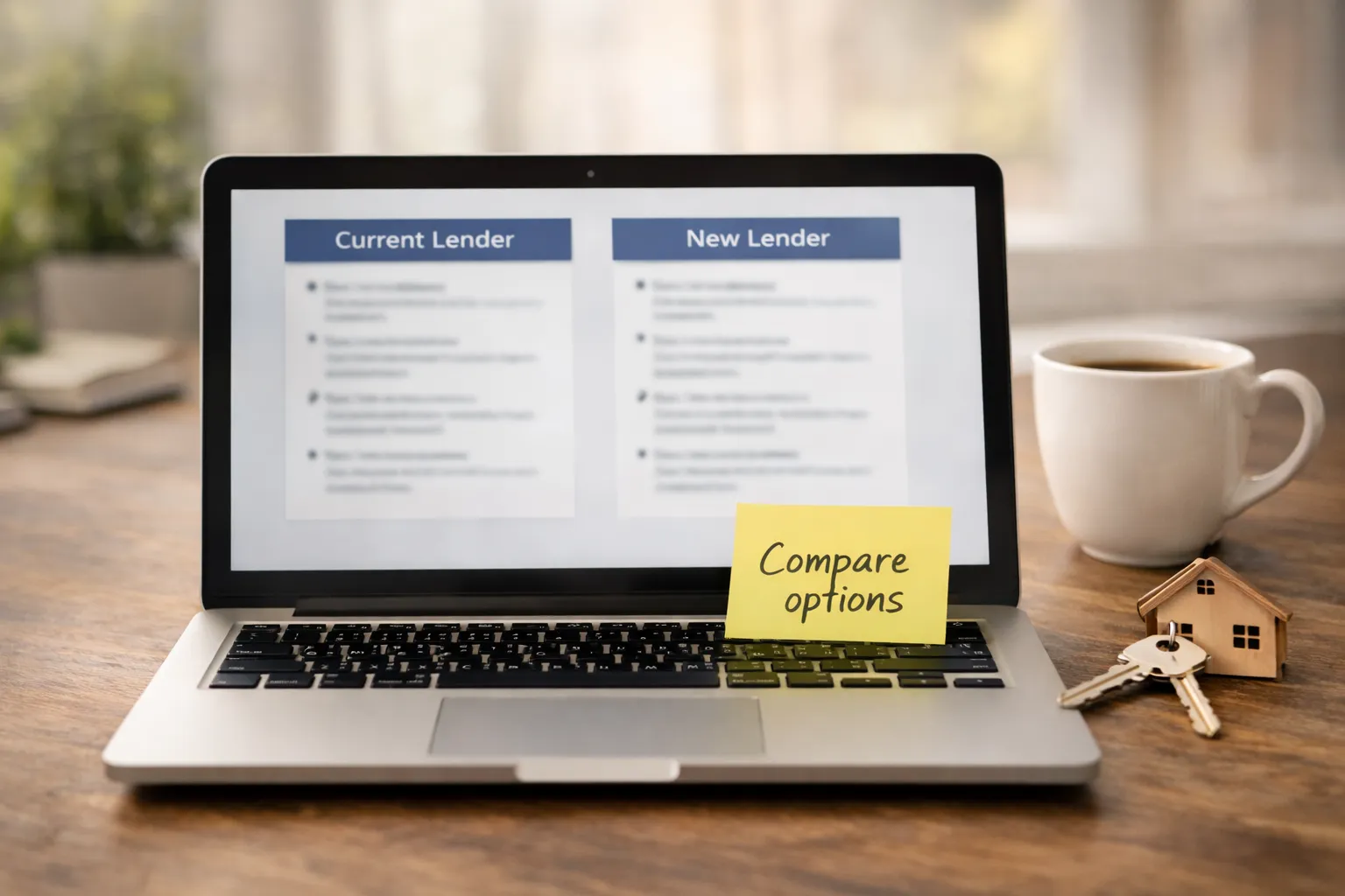 Comparing product transfer vs switching lender for a remortgage.