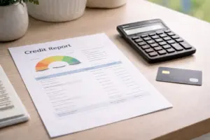 Credit report dashboard showing how lenders assess credit card usage for mortgage applications.