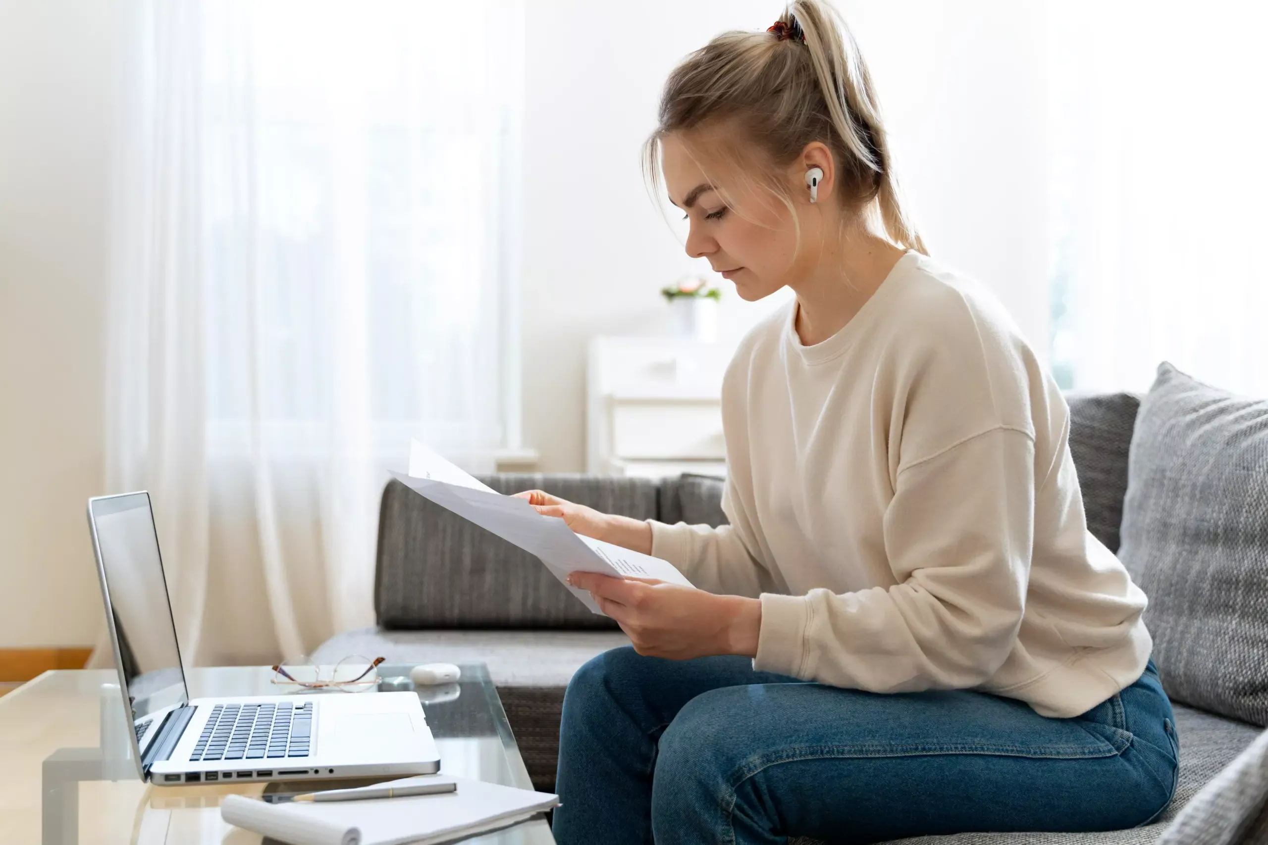 Homeowner preparing documents for a mortgage application after an IVA.