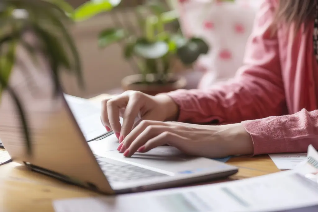 Person reviewing financial documents for a remortgage application.
