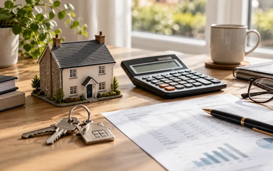 House model, keys and calculator representing inheritance tax and estate planning.